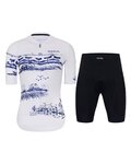 HOLOKOLO Cycling short sleeve jersey and shorts - EXPLORE ELITE LADY - white/blue/black