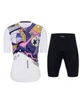HOLOKOLO Cycling short sleeve jersey and shorts - FANTASY ELITE LADY - white/black/multicolour