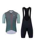 HOLOKOLO Cycling short sleeve jersey and shorts - INFINITY - black/grey