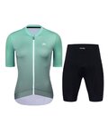 HOLOKOLO Cycling short sleeve jersey and shorts - INFINITY LADY - black/light blue
