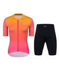 HOLOKOLO Cycling short sleeve jersey and shorts - INFINITY LADY - black/pink/orange