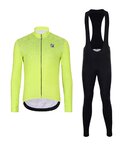 HOLOKOLO Cycling long sleeve jersey and bibtights - STARLIGHT WINTER - black/yellow