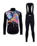 HOLOKOLO Cycling long sleeve jersey and bibtights - FANTASY WINTER - multicolour/black
