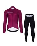 HOLOKOLO Cycling long sleeve jersey and bibtights - VIBES LADY WINTER - pink/black