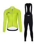 HOLOKOLO Cycling long sleeve jersey and bibtights - VIBES LADY WINTER - black/yellow