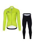 HOLOKOLO Cycling long sleeve jersey and bibtights - VIBES LADY WINTER - yellow/black