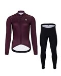 HOLOKOLO Cycling long sleeve jersey and bibtights - STARLIGHT LADY W - black/purple