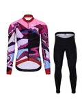 HOLOKOLO Cycling long sleeve jersey and bibtights - SUNSET LADY WINTER - multicolour/black