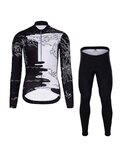 HOLOKOLO Cycling long sleeve jersey and bibtights - VENTURE LADY WINTER - white/black