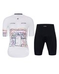 HOLOKOLO Cycling short sleeve jersey and shorts - MAAPPI II. ELITE L - white/black/multicolour