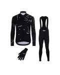HOLOKOLO Cycling long sleeve jersey and bibtights - PASSION WINTER - white/black
