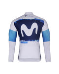 BONAVELO Cycling long sleeve jersey and bibtights - MOVISTAR 2025 WINTER - blue/black/white