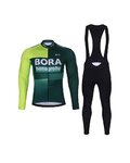 BONAVELO Cycling winter set with jacket - BORA 2024 - green/white