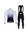 BONAVELO Cycling winter set with jacket - SLOVAKIA WINTER - white/blue