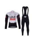 BONAVELO Cycling long sleeve jersey and bibtights - UAE 2025 WINTER - white/black
