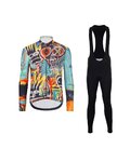 HOLOKOLO Cycling long sleeve jersey and bibtights - WILDLY II WINTER - multicolour/black