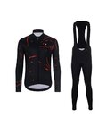 HOLOKOLO Cycling long sleeve jersey and bibtights - PASSION WINTER - black/red