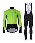 HOLOKOLO Cycling winter set with jacket - CLASSIC - black/light green