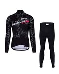 HOLOKOLO Cycling winter set with jacket - GRAFFITI LADY - black/white