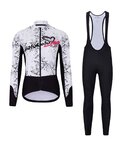 HOLOKOLO Cycling winter set with jacket - GRAFFITI LADY - black/white