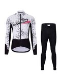 HOLOKOLO Cycling winter set with jacket - GRAFFITI LADY - white/black