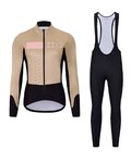 HOLOKOLO Cycling winter set with jacket - ELEMENT LADY - beige/black/brown