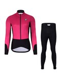 HOLOKOLO Cycling winter set with jacket - CLASSIC LADY - black/pink