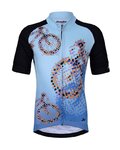 HOLOKOLO Cycling short sleeve jersey and shorts - RIDERS KIDS - black/blue/multicolour
