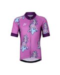 HOLOKOLO Cycling short sleeve jersey and shorts - UNICORNS - purple/black