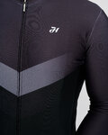 HOLOKOLO Cycling winter long sleeve jersey - ARROW WINTER - black/grey
