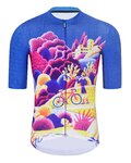 HOLOKOLO Cycling short sleeve jersey and shorts - VOYAGE - multicolour/blue
