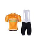 BONAVELO Cycling short sleeve jersey and shorts - EUSKALTEL - EUSKADI - black/orange