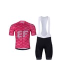 BONAVELO Cycling short sleeve jersey and shorts - EDUCATION FIRST 2025 - pink/black