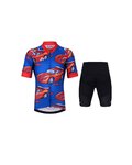 HOLOKOLO Cycling short sleeve jersey and shorts - CARS - red/black/blue