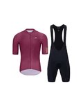 HOLOKOLO Cycling short sleeve jersey and shorts - set - bordeaux/black