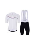 HOLOKOLO Cycling short sleeve jersey and shorts - LEVEL UP  - black/white