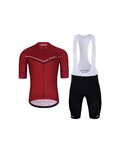 HOLOKOLO Cycling short sleeve jersey and shorts - LEVEL UP  - red/black