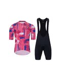 HOLOKOLO Cycling short sleeve jersey and shorts - set - blue/black/pink