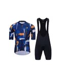 HOLOKOLO Cycling short sleeve jersey and shorts - set - orange/black/blue