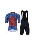 HOLOKOLO Cycling short sleeve jersey and shorts - TAMELESS  - black/blue/red