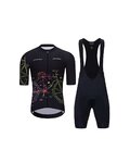 HOLOKOLO Cycling short sleeve jersey and shorts - MAAPPI DARK  - black/multicolour