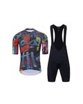 HOLOKOLO Cycling short sleeve jersey and shorts - SELVAGIO  - black/multicolour