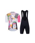 HOLOKOLO Cycling short sleeve jersey and shorts - FACES - black/multicolour