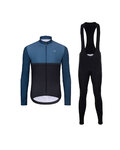 HOLOKOLO Cycling winter set with jacket - STRIPES WINTER - black/blue