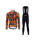 HOLOKOLO Cycling winter set with jacket - WILDLY WINTER - multicolour/black/yellow