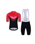 HOLOKOLO Cycling short sleeve jersey and shorts - ARROW II - red/black