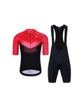 HOLOKOLO Cycling short sleeve jersey and shorts - ARROW II - black/red