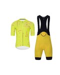 HOLOKOLO Cycling short sleeve jersey and shorts - PASSION - yellow/pink