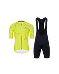 HOLOKOLO Cycling short sleeve jersey and shorts - PASSION - yellow/pink