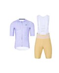 HOLOKOLO Cycling short sleeve jersey and shorts - PASSION - beige/purple